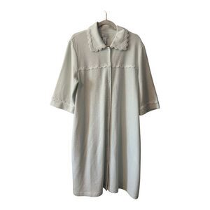 Cabernet Robe Womens Medium‎ Pastel Green Quilted Lace Pockets Housecoat Vintage